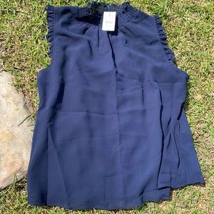 J Crew Navy Sleeveless Blouse